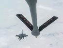 F-16 pilots, KC-135 crews team for mid-air refueling training