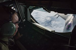 F-16 pilots, KC-135 crews team for mid-air refueling training